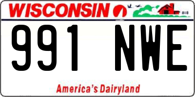 WI license plate 991NWE