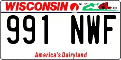 WI license plate 991NWF