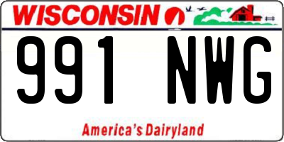 WI license plate 991NWG