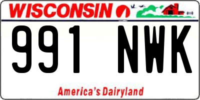 WI license plate 991NWK