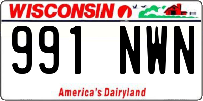 WI license plate 991NWN