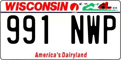 WI license plate 991NWP