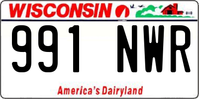 WI license plate 991NWR
