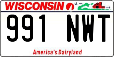 WI license plate 991NWT