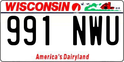 WI license plate 991NWU