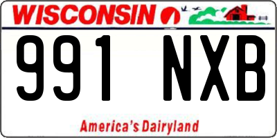 WI license plate 991NXB
