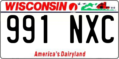 WI license plate 991NXC