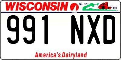 WI license plate 991NXD