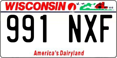 WI license plate 991NXF