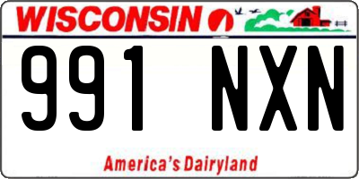 WI license plate 991NXN