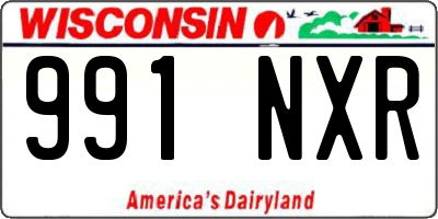 WI license plate 991NXR