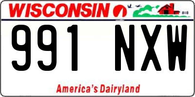 WI license plate 991NXW