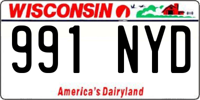 WI license plate 991NYD