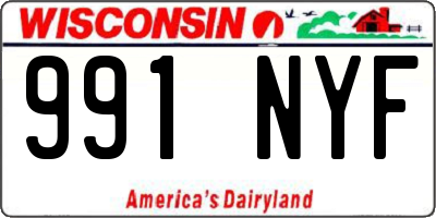 WI license plate 991NYF