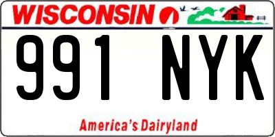 WI license plate 991NYK