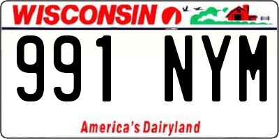 WI license plate 991NYM