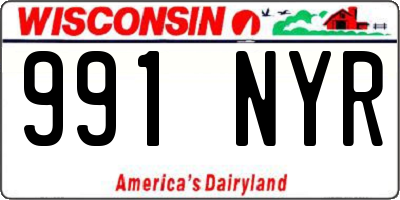 WI license plate 991NYR