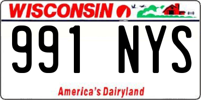 WI license plate 991NYS