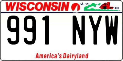 WI license plate 991NYW