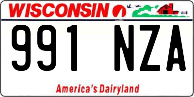 WI license plate 991NZA