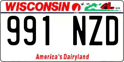 WI license plate 991NZD