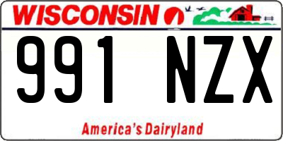 WI license plate 991NZX