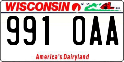 WI license plate 991OAA