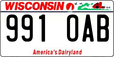 WI license plate 991OAB