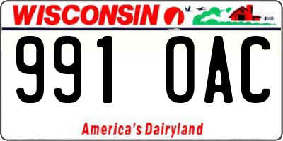 WI license plate 991OAC