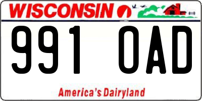 WI license plate 991OAD
