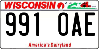 WI license plate 991OAE