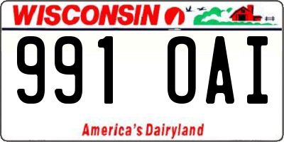 WI license plate 991OAI
