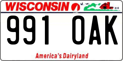WI license plate 991OAK