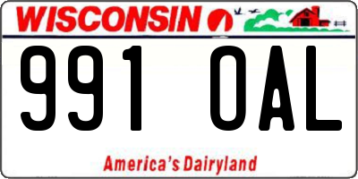 WI license plate 991OAL