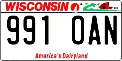 WI license plate 991OAN