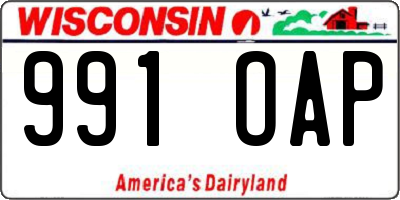 WI license plate 991OAP
