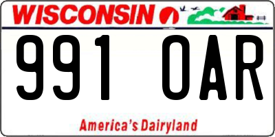 WI license plate 991OAR
