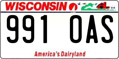 WI license plate 991OAS