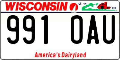 WI license plate 991OAU