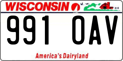 WI license plate 991OAV