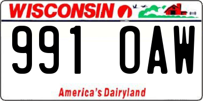 WI license plate 991OAW