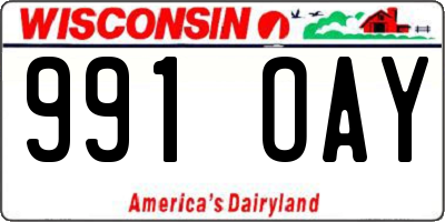 WI license plate 991OAY