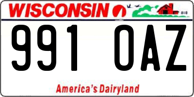 WI license plate 991OAZ