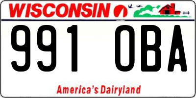 WI license plate 991OBA