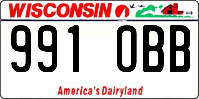 WI license plate 991OBB