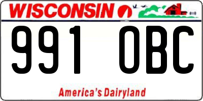 WI license plate 991OBC