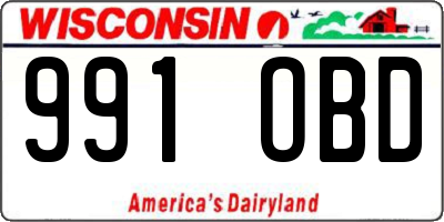 WI license plate 991OBD