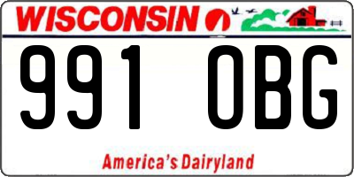 WI license plate 991OBG