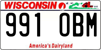 WI license plate 991OBM