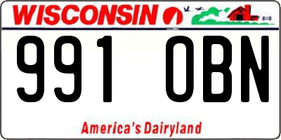 WI license plate 991OBN